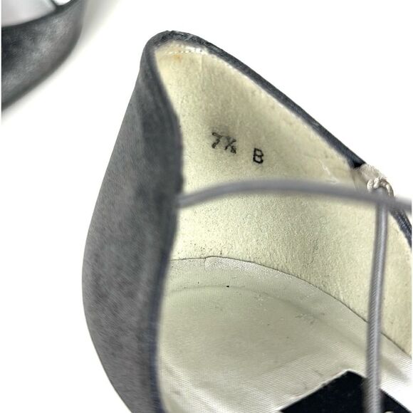 Stuart Weitzman Dark Silver Formal Heels Rhinestones Details Pointed Toe US 7,5 - Picture 11 of 14